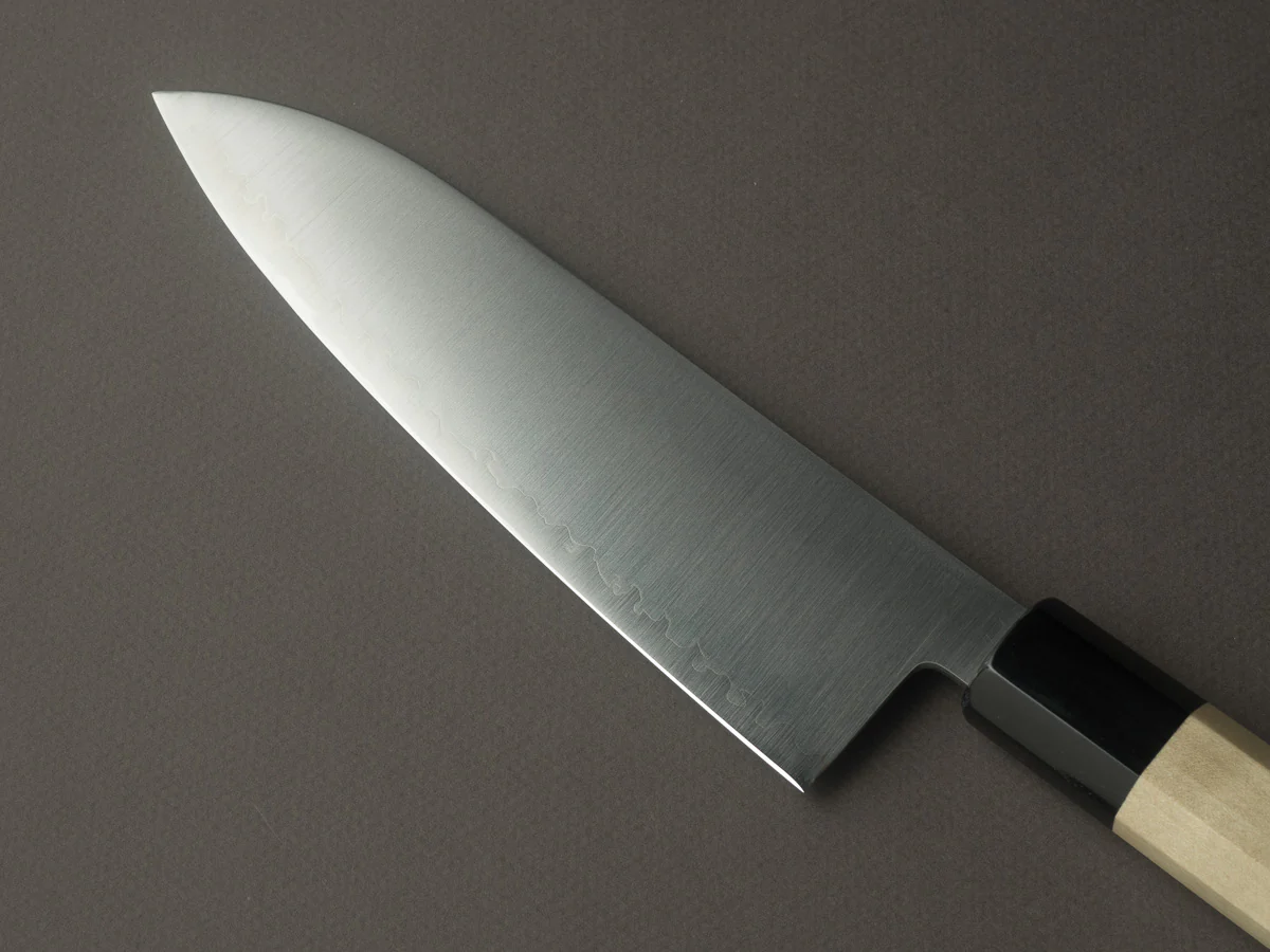Hitohira - Imojiya TH - Super Blue Stainless Clad - 180mm Santoku - Ho Wood Handle - Image 3