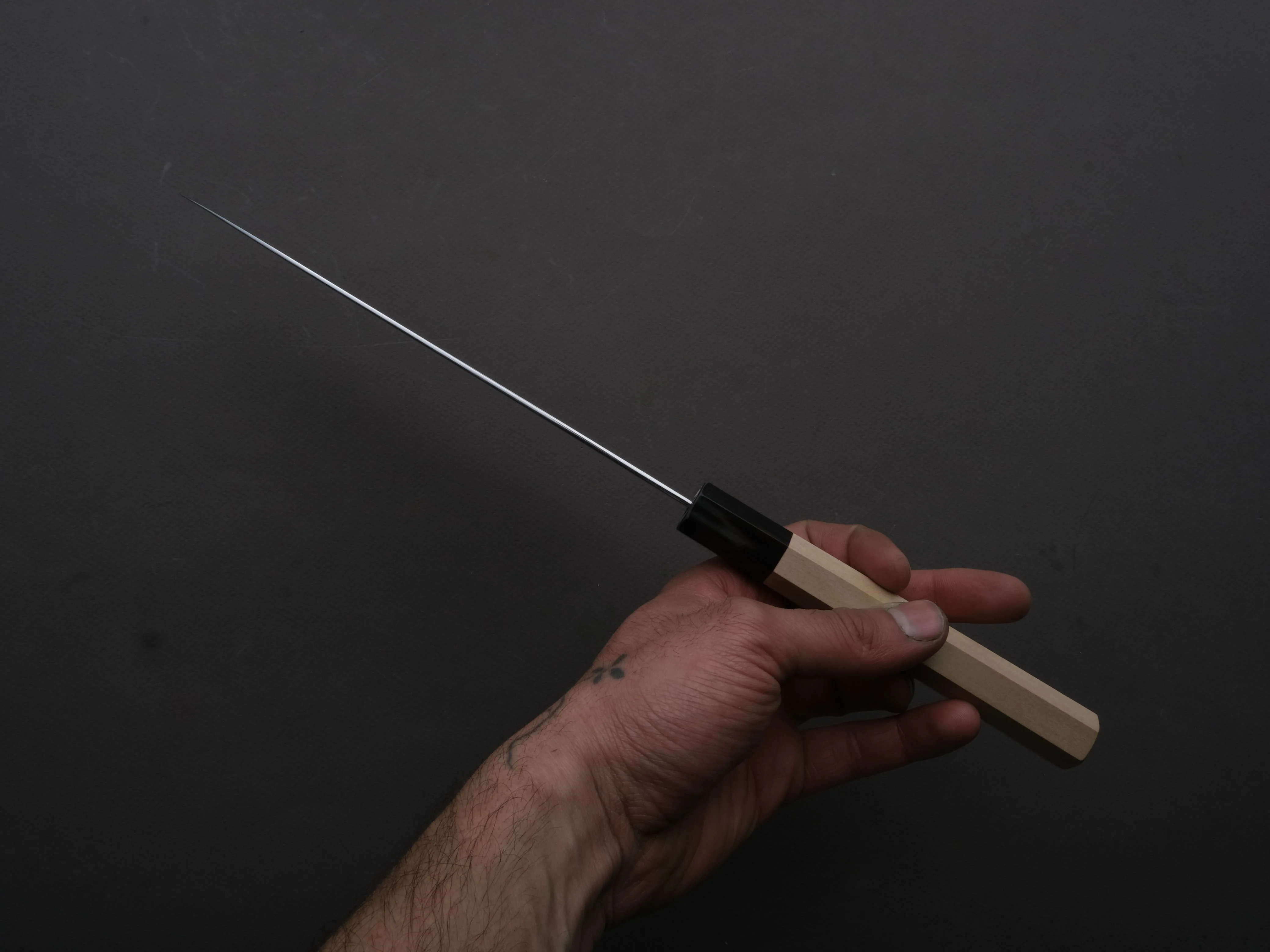 Hitohira - KH - Stainless - 180mm - Santoku - Ho Wood Handle - Image 5