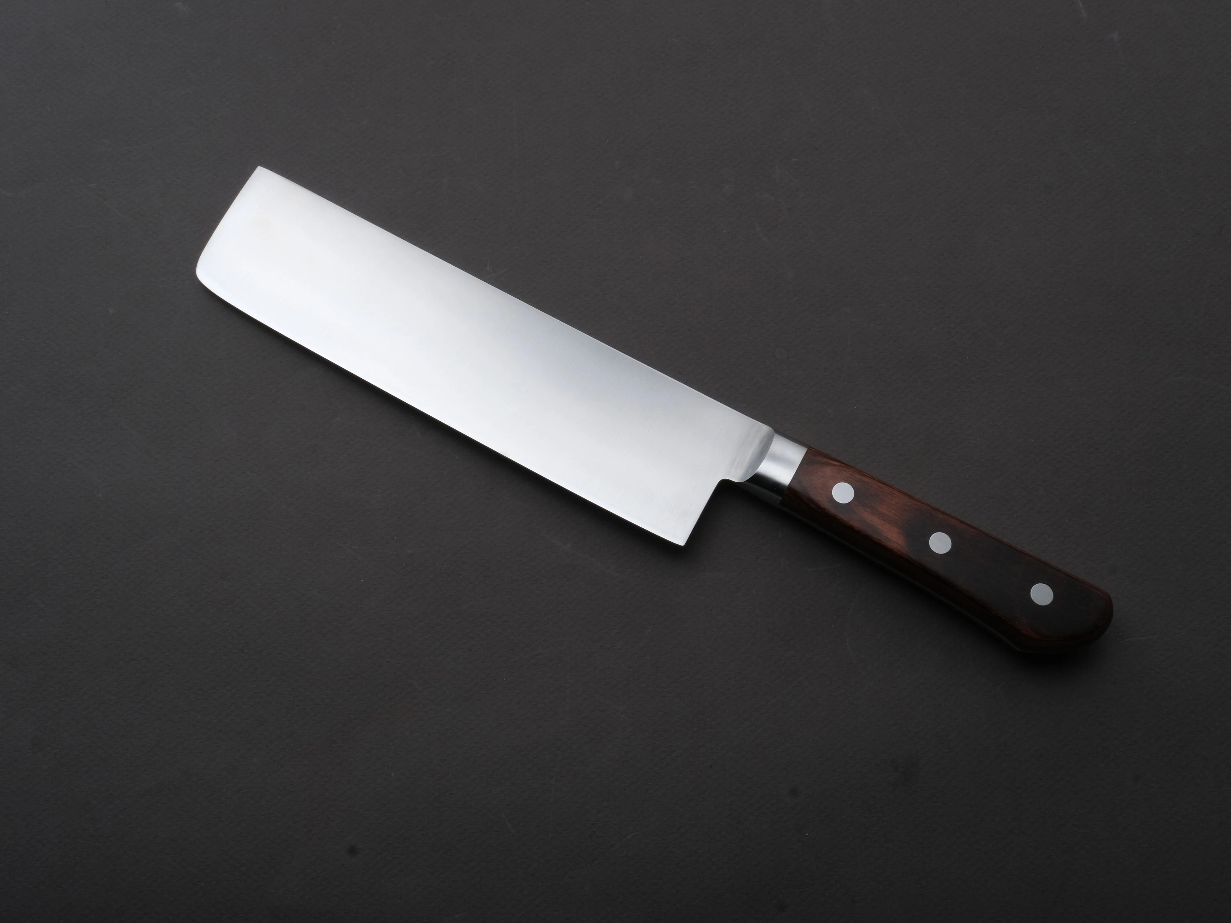 Hitohira - KH - Stainless - Nakiri - 180mm - Imitation Mahogany Western Handle - Image 2