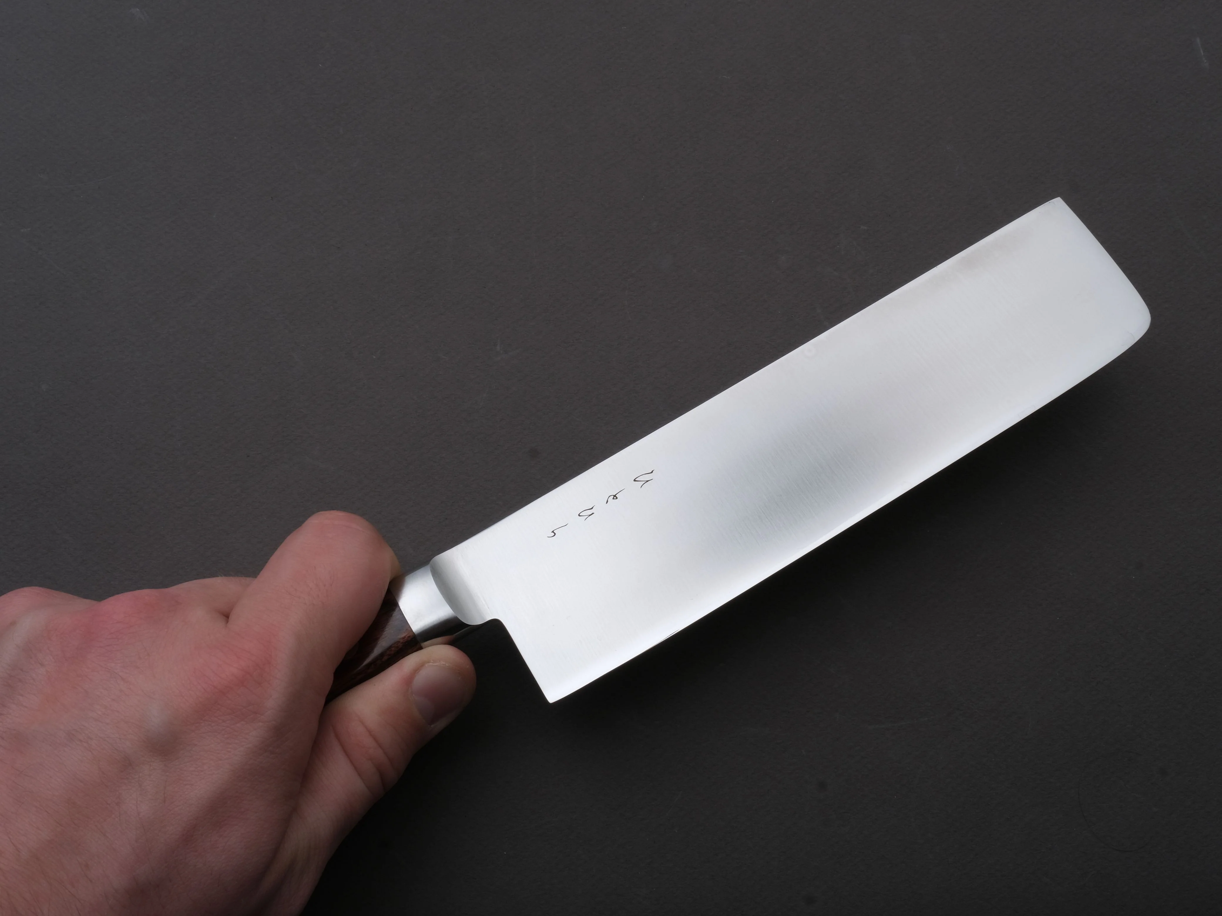 Hitohira - KH - Stainless - Nakiri - 180mm - Imitation Mahogany Western Handle - Image 3