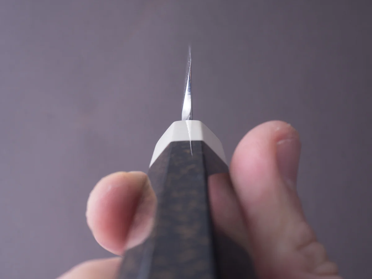 Hitohira - Kikuchiyo x Mosuke - White #1 Enmon Damascus - 300mm Yanagiba - Lacquered Handle - Image 11