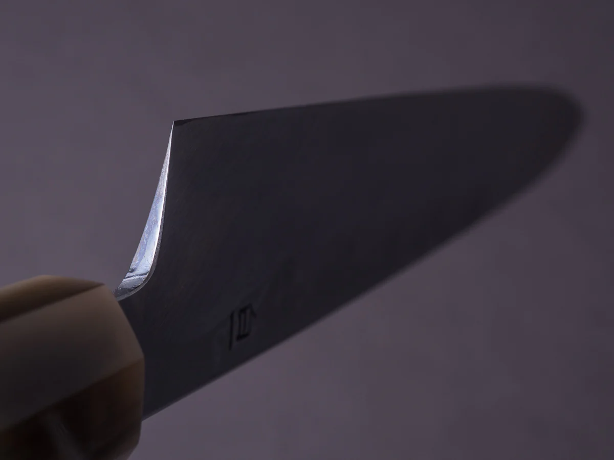 Hitohira - Kikuchiyo x Mosuke - White #1 Enmon Damascus - 300mm Yanagiba - Ziricote Handle - Mirror Polished - Saya - Image 12