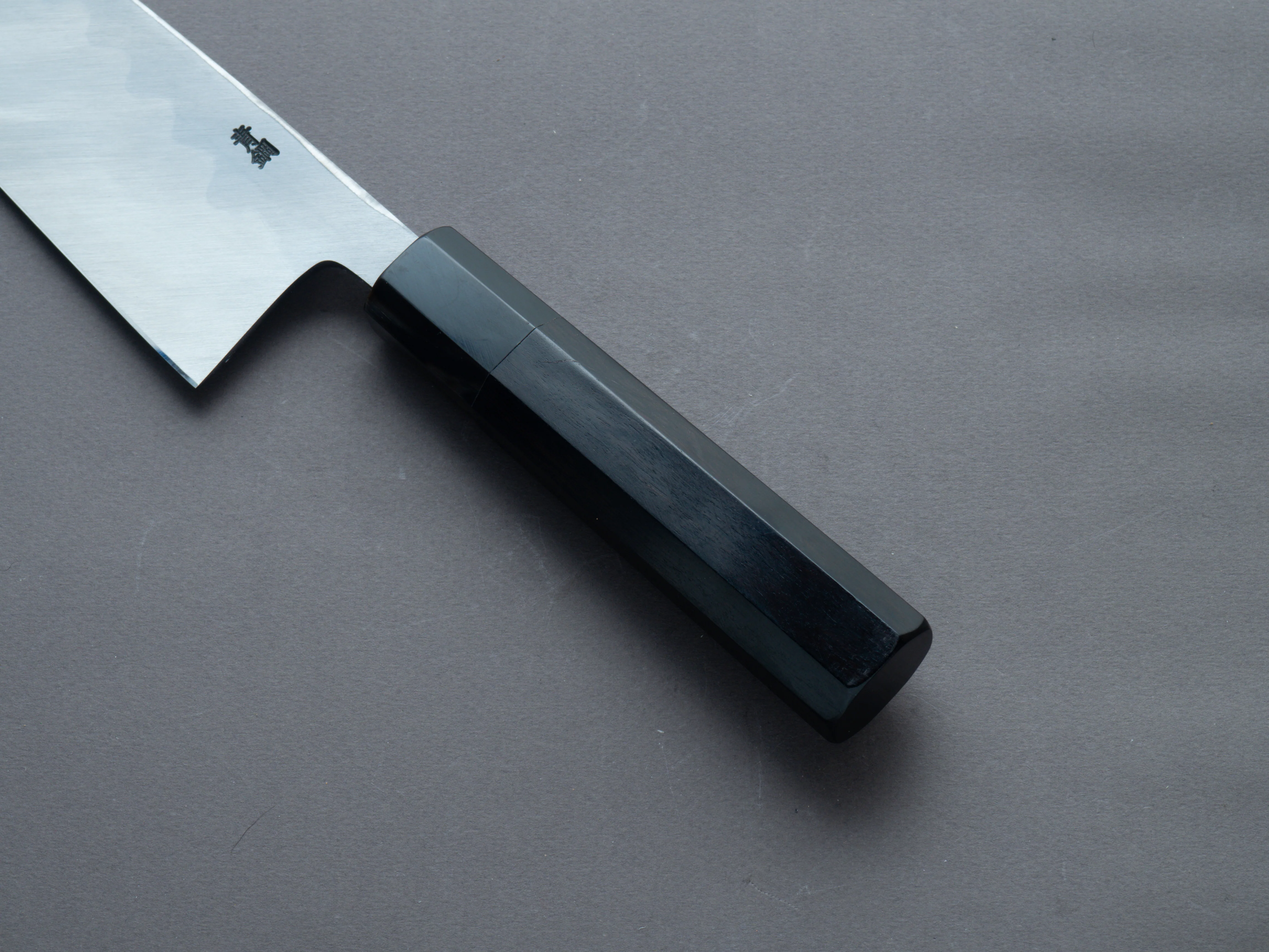 Hitohira - Kikuchiyo x Manzo - Blue #2 - Deba - 180mm - Ebony Handle - Image 6