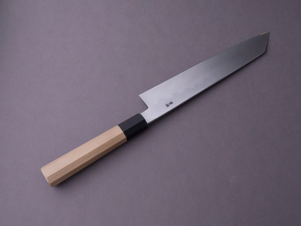 Hitohira - Kikuchiyo x Manzo - Blue #2 - 240mm Kiritsuke - Ho Wood Handle - Image 10