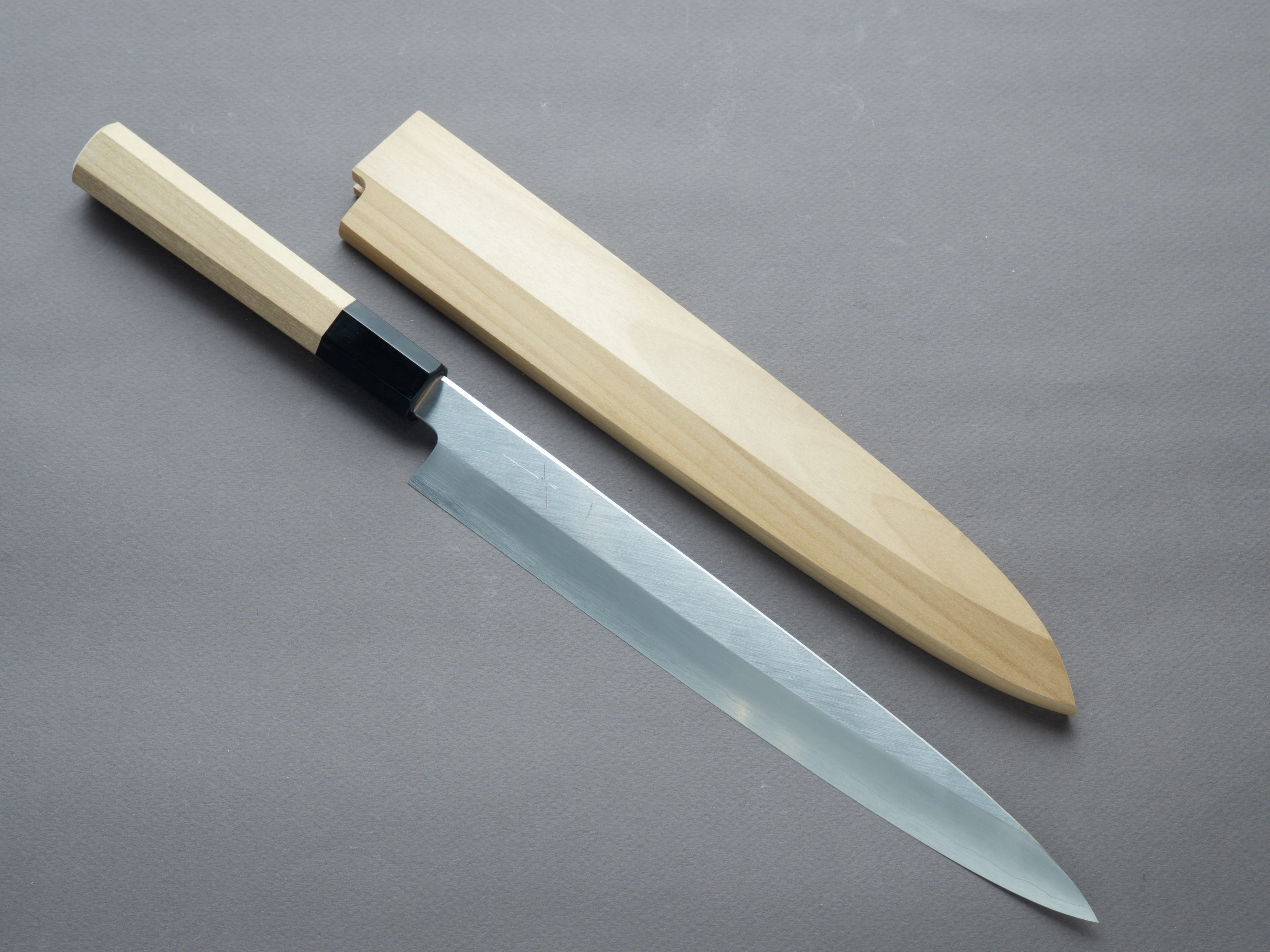 Hitohira - Kikuchiyo - Mosuke - Silver #3 - 240mm Yanagiba - Ho Wood Handle (Saya) - Image 10