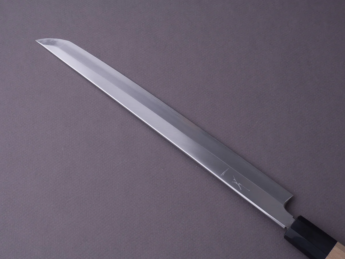 Hitohira - Kikuchiyo x Mosuke - Ginsan - 270mm Sakimaru Takobiki - Ho Wood Handle (Saya) - Image 5