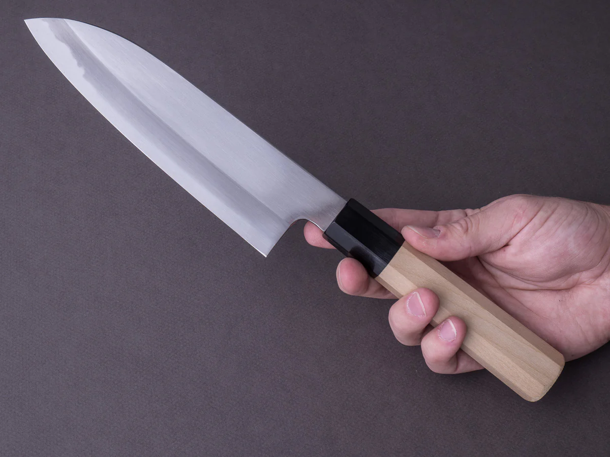 Hitohira - Kikuchiyo - Ren - White #2 - 180mm Santoku - Ho Wood Handle - Image 6