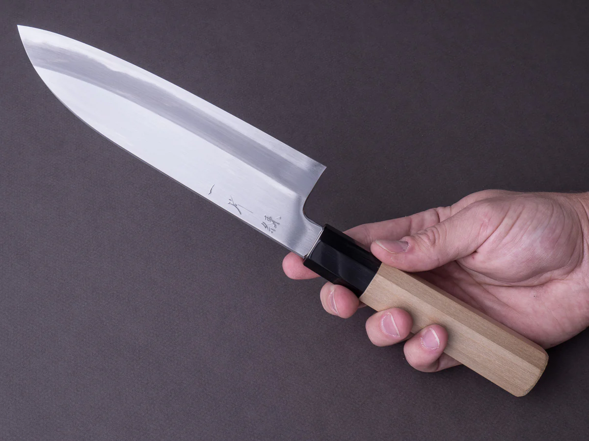 Hitohira - Kikuchiyo - Ren - White #2 - 180mm Santoku - Ho Wood Handle - Image 7