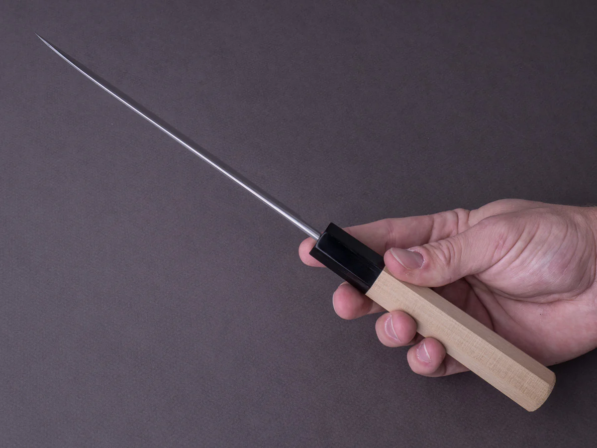 Hitohira - Kikuchiyo - Ren - White #2 - 180mm Santoku - Ho Wood Handle - Image 8