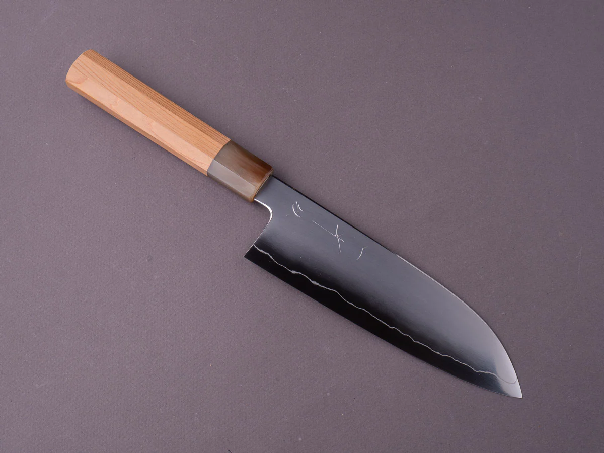 Hitohira - Kikuchiyo x Izo - Silver #3 Kasumi - 165mm Santoku - Yakusugi Cedar Handle