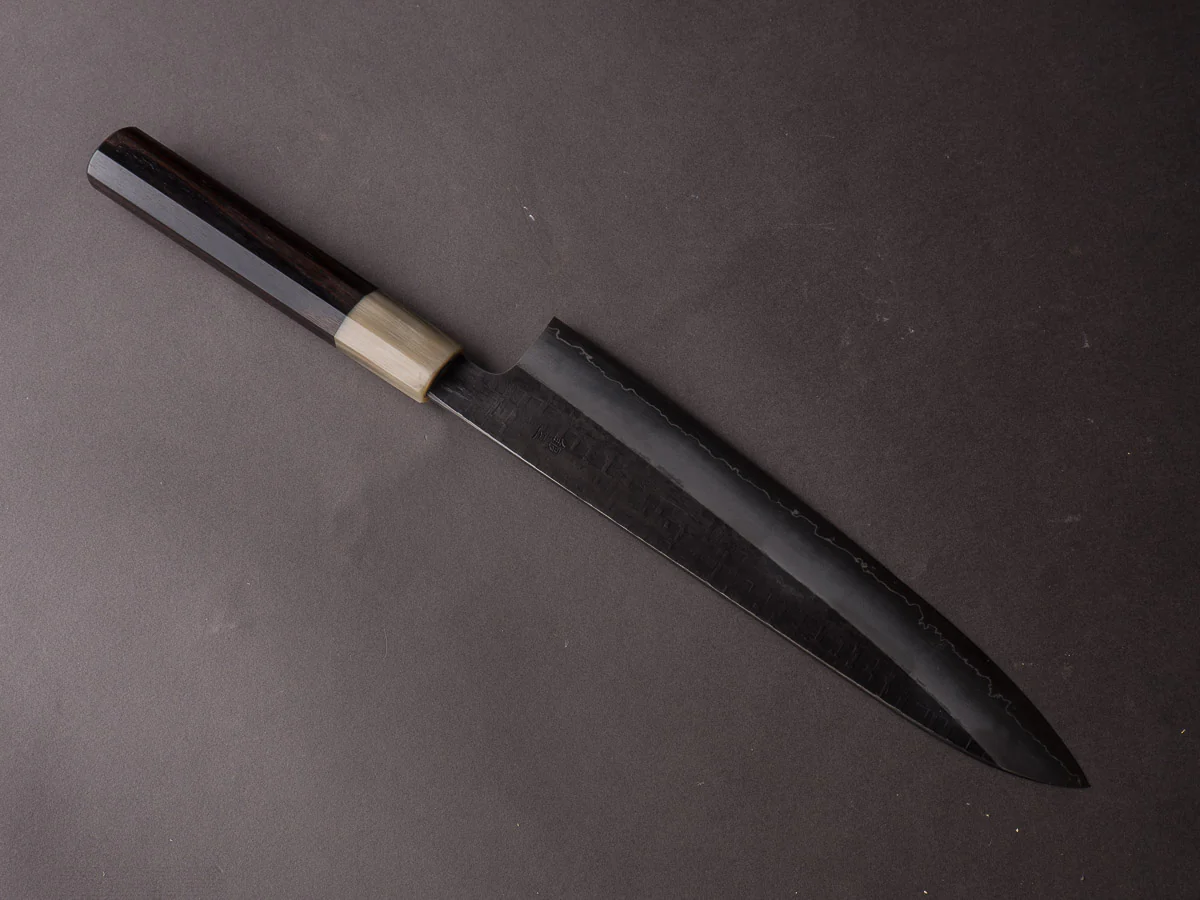 Hitohira - Kikuchiyo x Kyuzo - Ginsan - Kurouchi Amime - 240mm Gyuto - Taihei Ebony Handle - Image 2