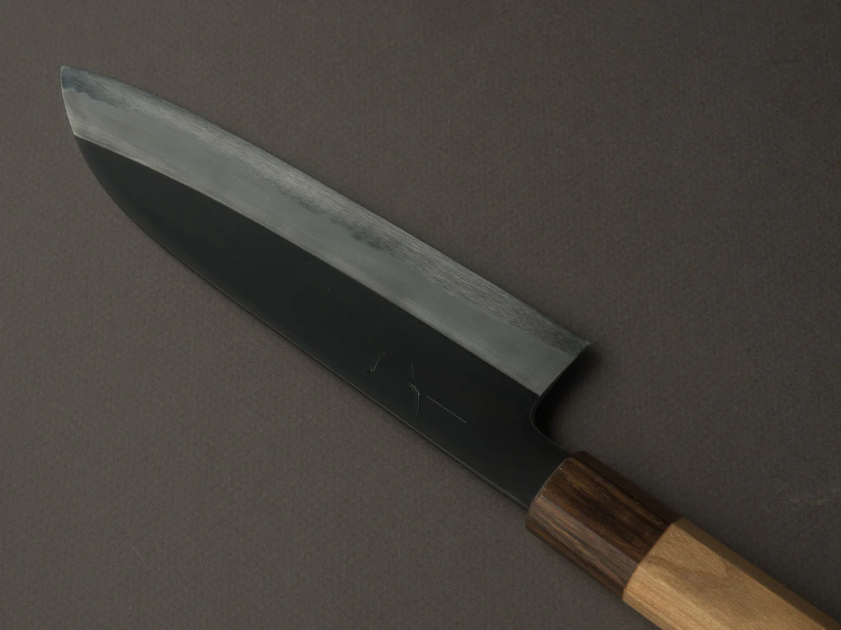 Hitohira - Kikuchiyo x Kyuzo - White #2 - Kurouchi - 180mm Santoku - Cherry Handle - Image 2