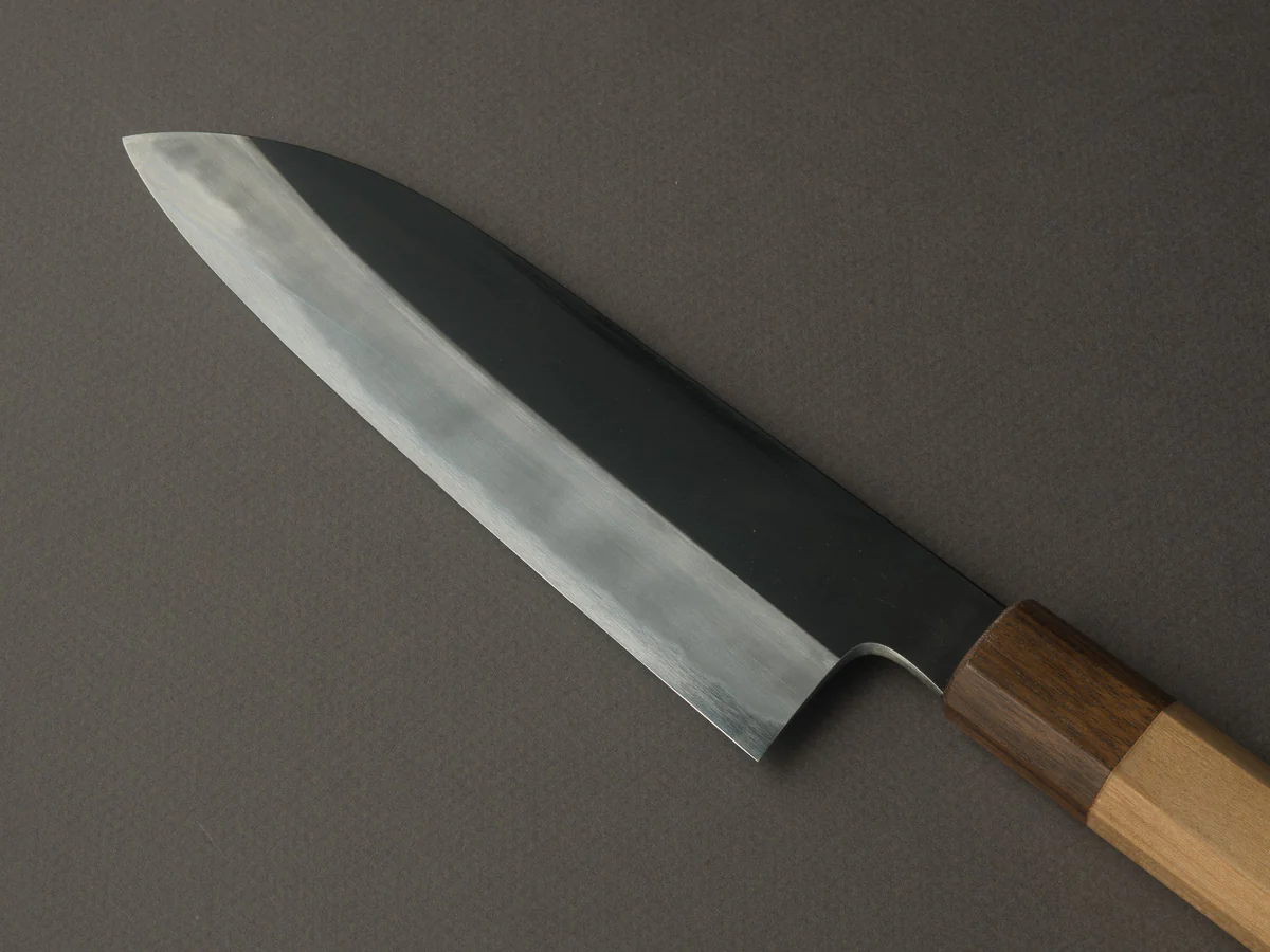 Hitohira - Kikuchiyo x Kyuzo - White #2 - Kurouchi - 180mm Santoku - Cherry Handle - Image 3