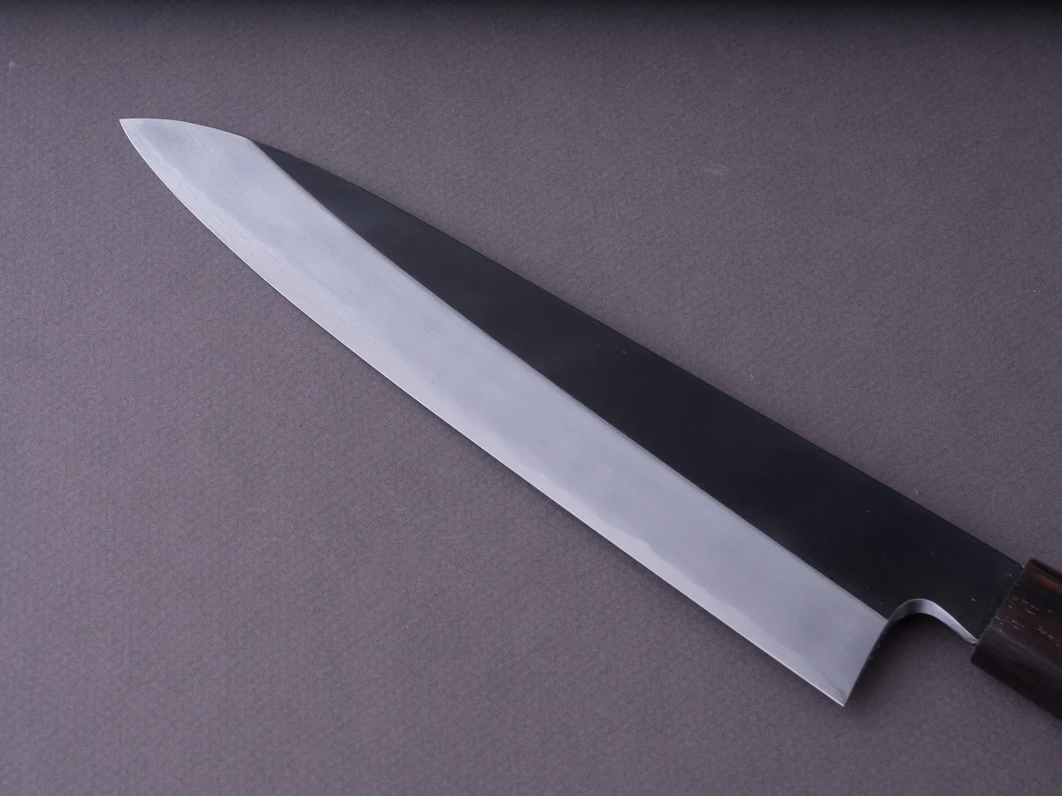 Hitohira - Kikuchiyo x Kyuzo - White #2 - Kurouchi - 210mm Gyuto - Cherry Handle - Image 6