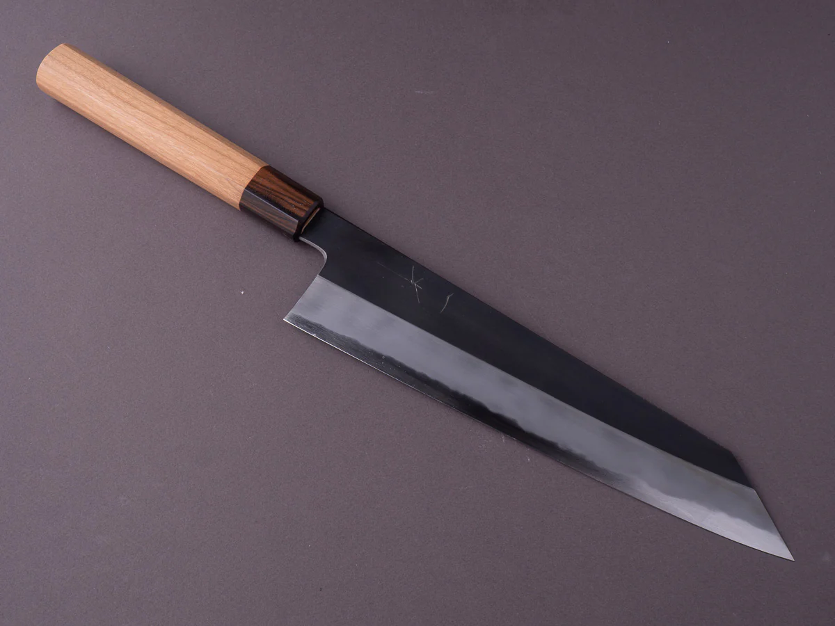 Hitohira - Kikuchiyo x Kyuzo - White #2 - Kurouchi - 240mm Kiritsuke Gyuto - Cherry Handle
