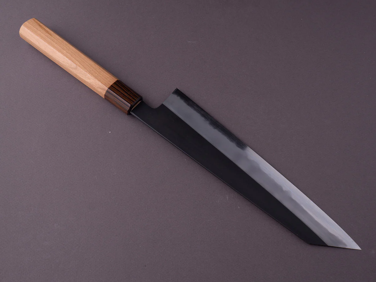 Hitohira - Kikuchiyo x Kyuzo - White #2 - Kurouchi - 240mm Kiritsuke Gyuto - Cherry Handle - Image 3