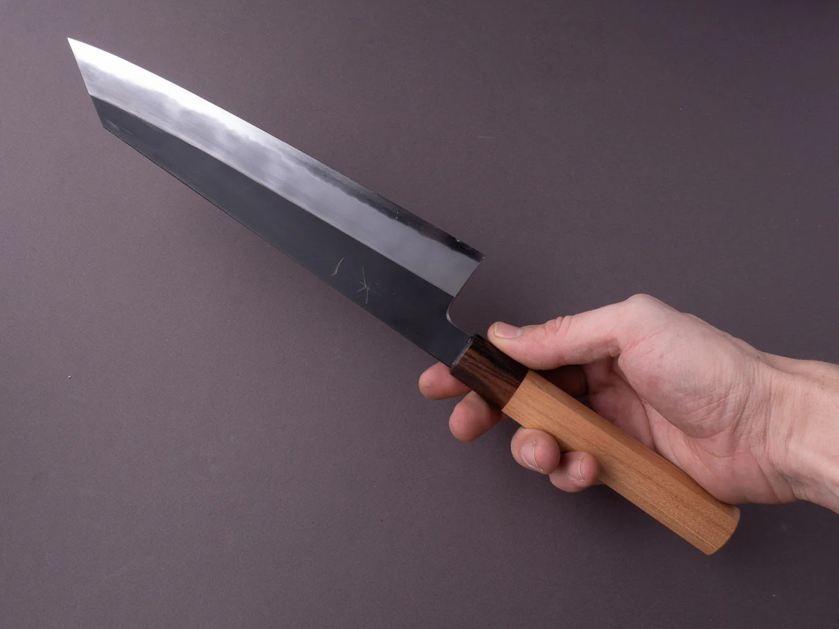 Hitohira - Kikuchiyo x Kyuzo - White #2 - Kurouchi - 240mm Kiritsuke Gyuto - Cherry Handle - Image 8