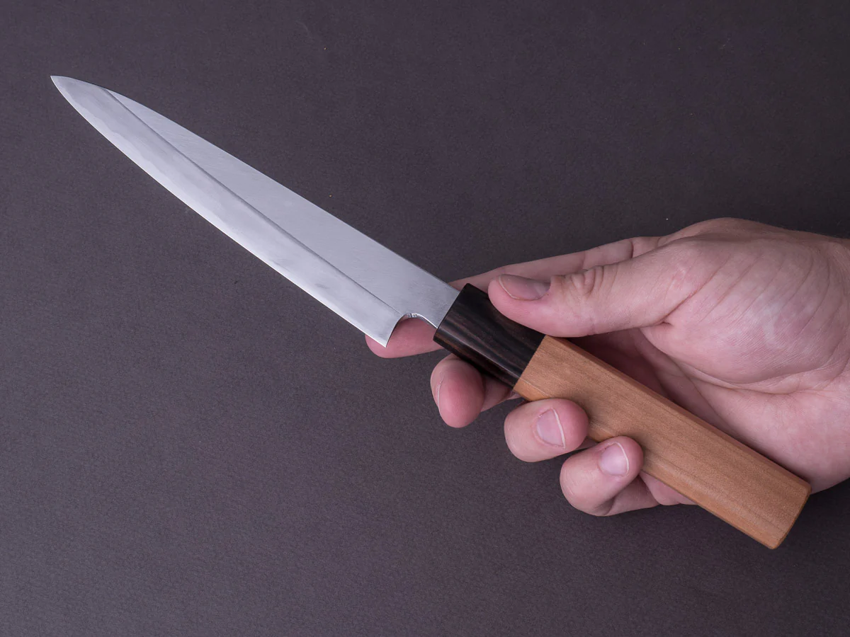Hitohira - Kikuchiyo x Kyuzo - White #2 - Migaki - 150mm Petty - Cherry Handle - Image 7