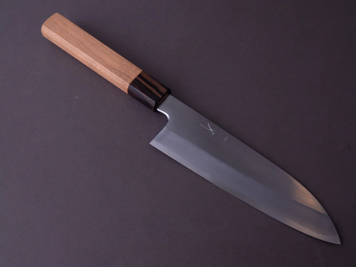 Hitohira - Kikuchiyo x Kyuzo - White #2 - Migaki - 180mm Santoku - Cherry Handle