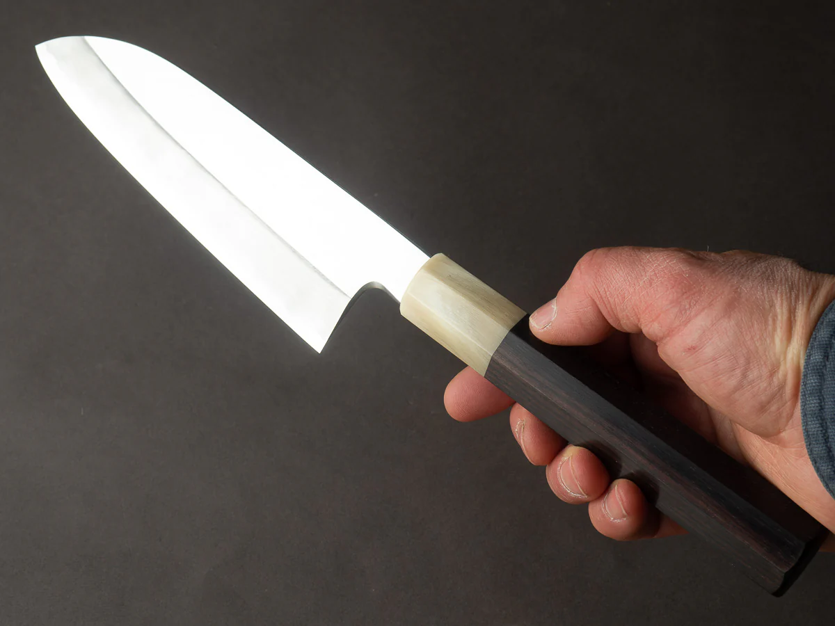 Hitohira - Kikuchiyo x Kyuzo - White #2 - Migaki - 180mm - Santoku - Taihei Rosewood - Image 5