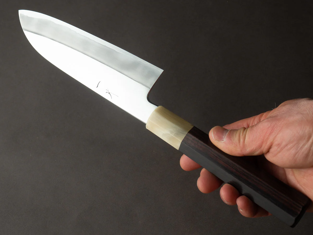 Hitohira - Kikuchiyo x Kyuzo - White #2 - Migaki - 180mm - Santoku - Taihei Rosewood - Image 6