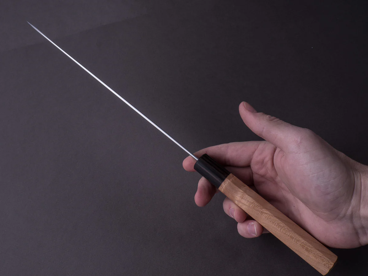 Hitohira - Kikuchiyo x Kyuzo - White #2 - Migaki - 240mm Gyuto - Cherry Handle - Image 8