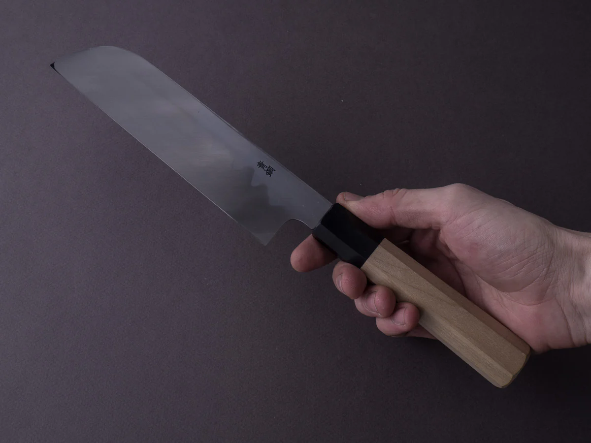 Hitohira - Kikuchiyo x Manzo - Blue #2 - 180mm Kamagata Usuba - Ho Wood Handle - Image 8