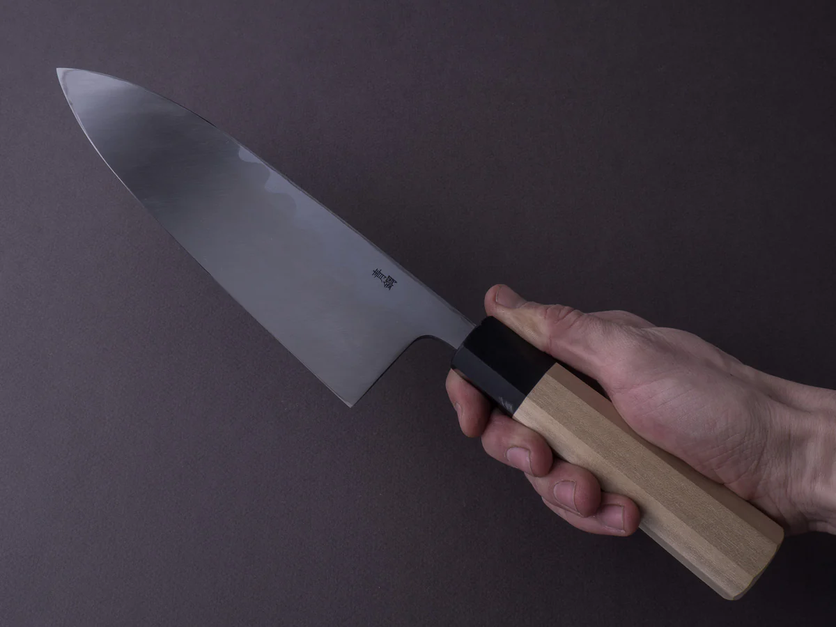 Hitohira - Kikuchiyo x Manzo - Blue #2 - Deba - 210mm - Ho Wood Handle - Saya - Image 9
