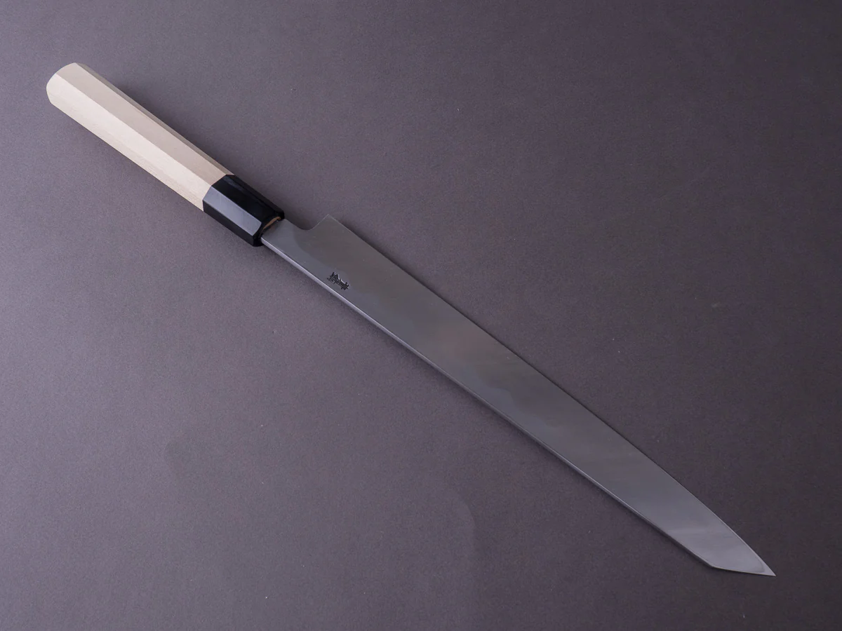 Hitohira - Kikuchiyo x Manzo - Blue #2 - 270mm - Kiritsuke Yanagiba - Ho Wood Handle - Saya - Image 5