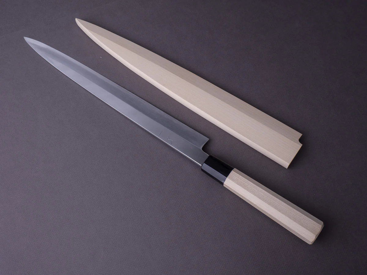 Hitohira - Kikuchiyo x Manzo - Blue #2 - 330mm Yanagiba - Ho Wood Handle - Image 11