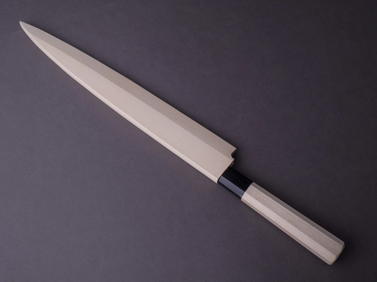 Hitohira - Kikuchiyo x Manzo - Blue #2 - 330mm Yanagiba - Ho Wood Handle - Image 12