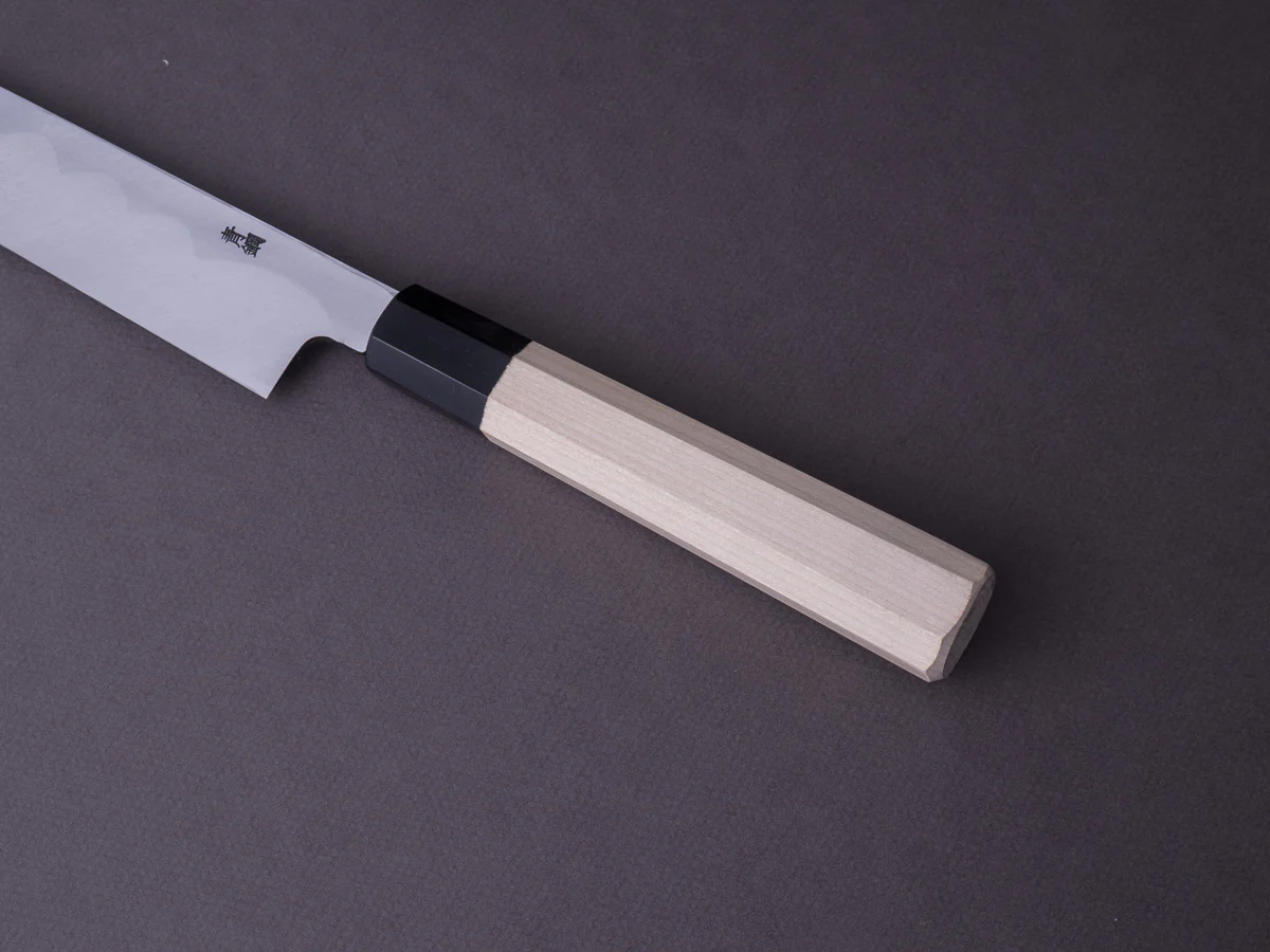 Hitohira - Kikuchiyo x Manzo - Blue #2 - 330mm Yanagiba - Ho Wood Handle - Image 6