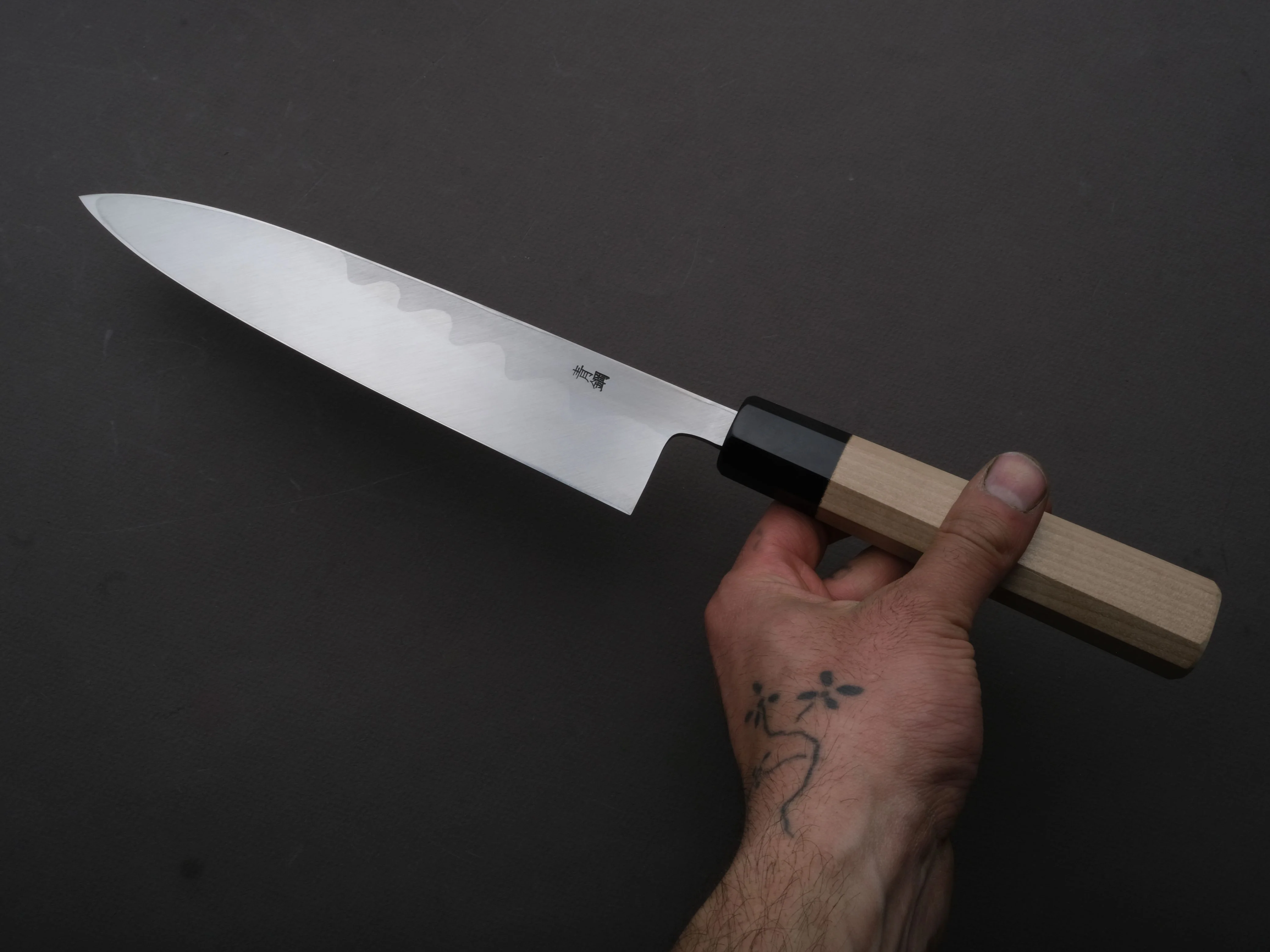 Hitohira - Kikuchiyo x Manzo - Blue #2 - Mioroshi Deba - 210mm - Magnolia Handle - Saya - Image 4