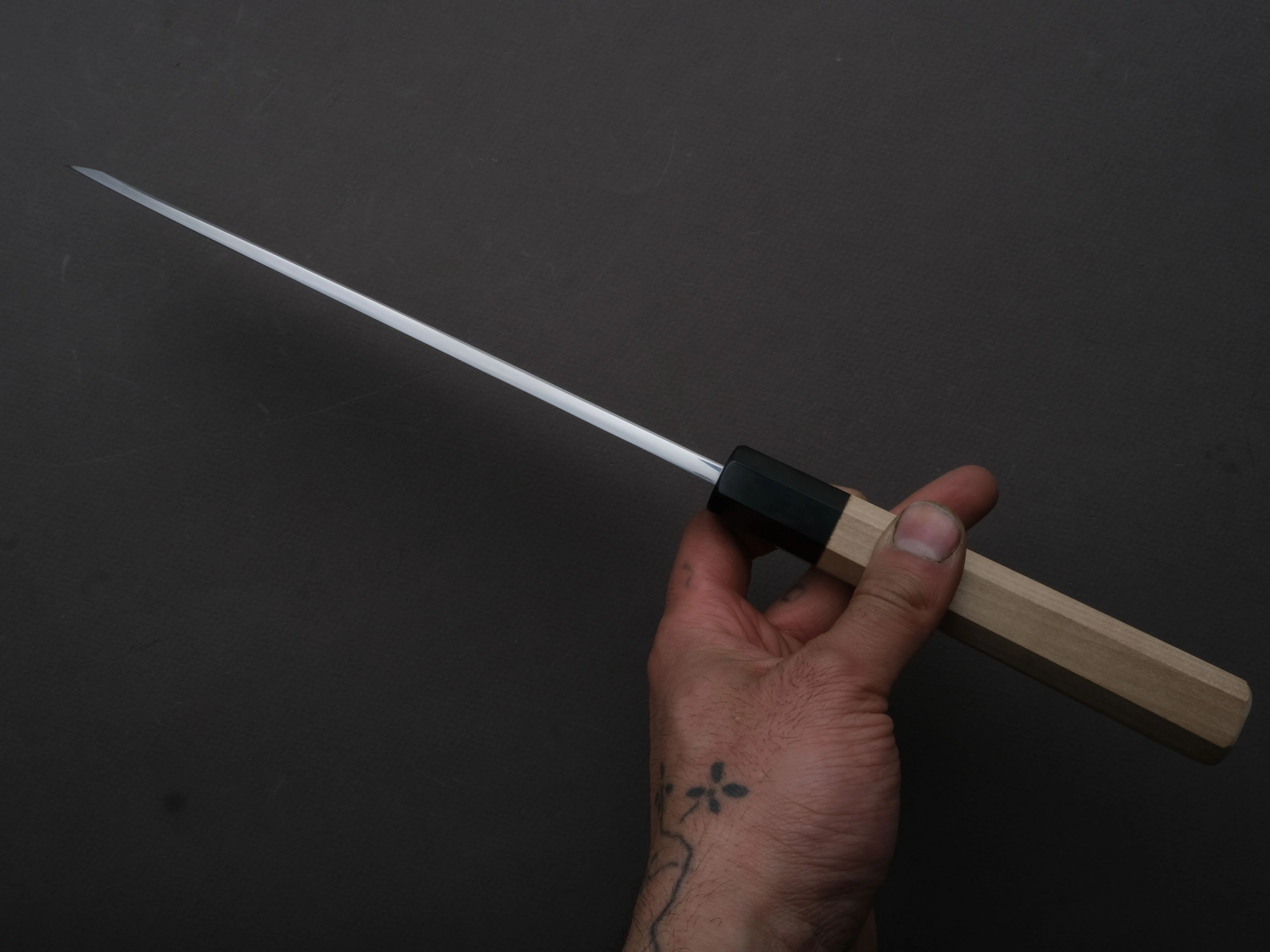Hitohira - Kikuchiyo x Manzo - Blue #2 - Mioroshi Deba - 210mm - Magnolia Handle - Saya - Image 5