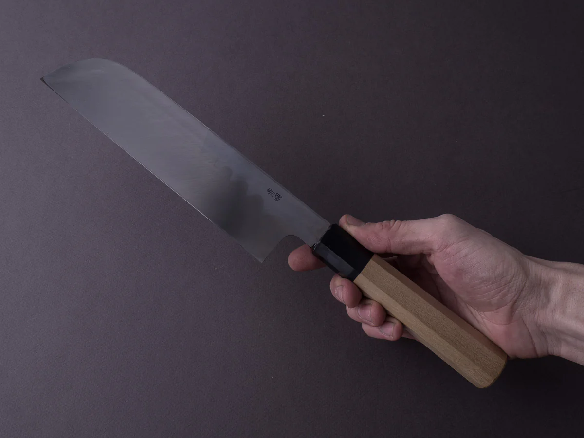 Hitohira - Kikuchiyo x Manzo - Blue #2 - 210mm Kamagata Usuba - Ho Wood Handle - Image 8