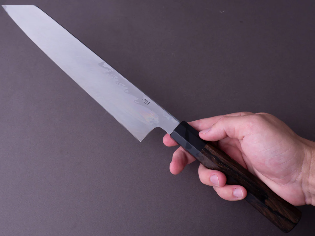 Hitohira - Kikuchiyo x Mosuke - Enmon - White #1 Damascus - Mirror Polished - 270mm Kiritsuke - Ziricote Handle - Image 13