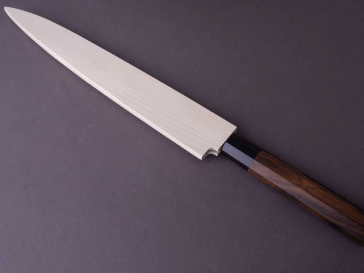 Hitohira - Kikuchiyo x Mosuke - Enmon - White #1 Damascus - 270mm Yanagiba - Ziricote Handle - Image 11