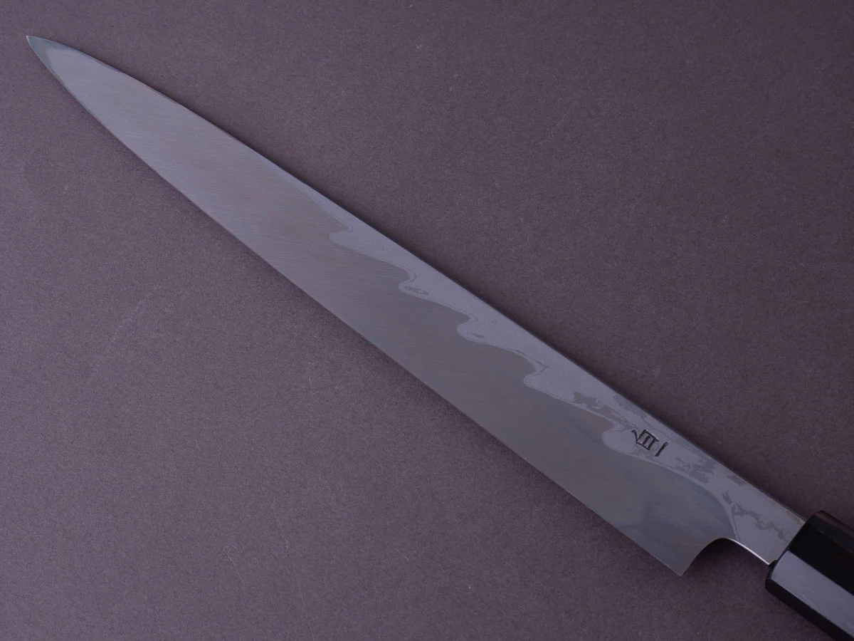 Hitohira - Kikuchiyo x Mosuke - Enmon - White #1 Damascus - 270mm Yanagiba - Ziricote Handle - Image 5