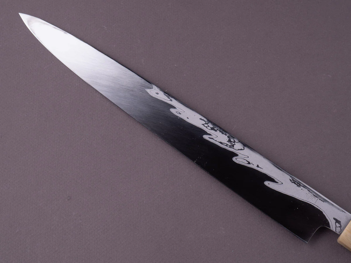 Hitohira - Kikuchiyo x Mosuke - Kikko - Blue #1 - 300mm Yanagiba - Ziricote Handle - Saya - Image 6