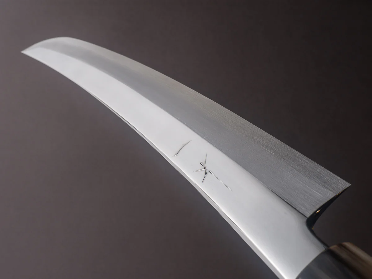 Hitohira - Kikuchiyo x Mosuke - Silver #3 - 330mm Sakimaru Yanagiba w/ Sori - Taihei Ebony Handle - Image 11