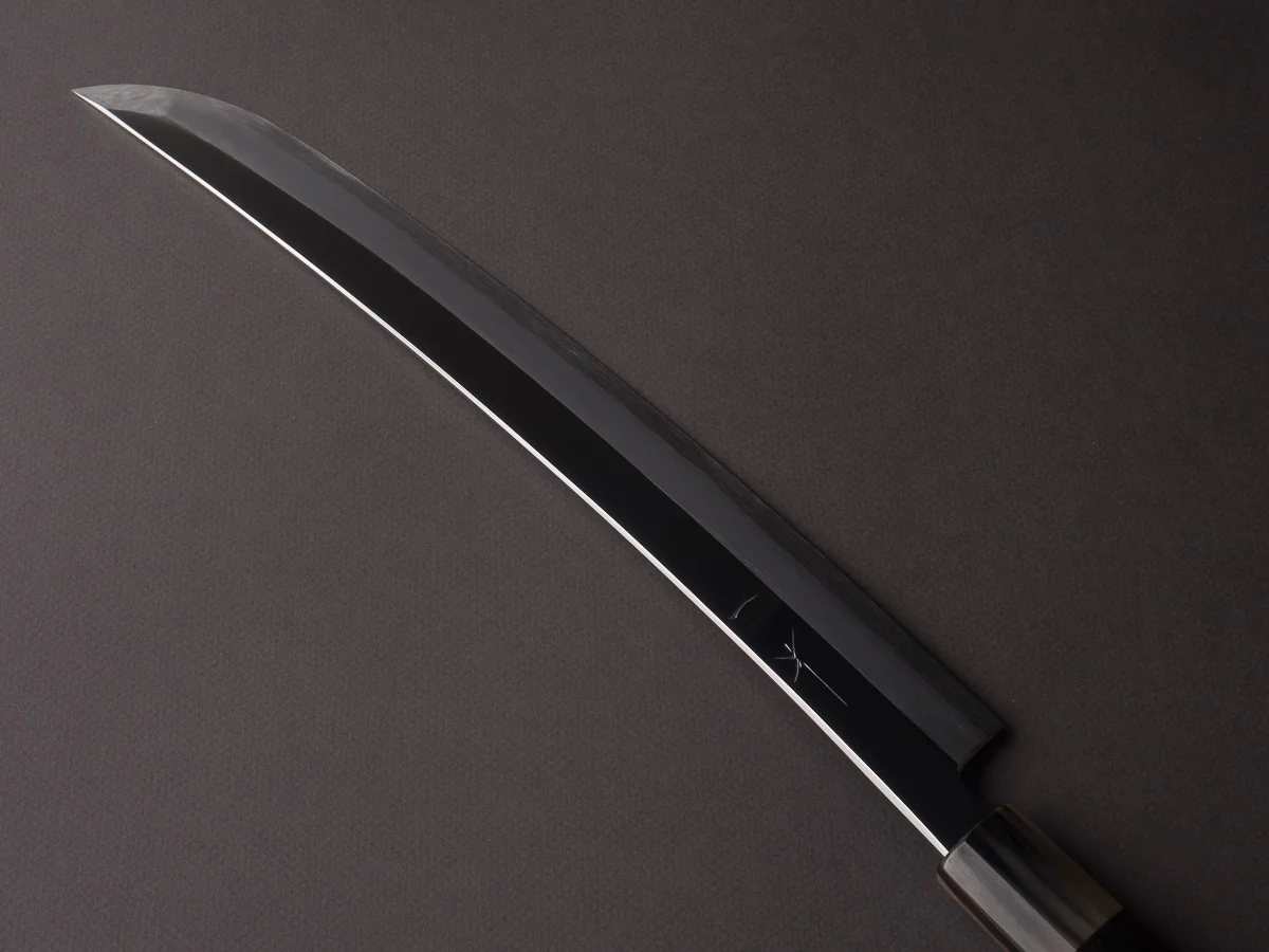Hitohira - Kikuchiyo x Mosuke - Silver #3 - 330mm Sakimaru Yanagiba w/ Sori - Taihei Ebony Handle - Image 2