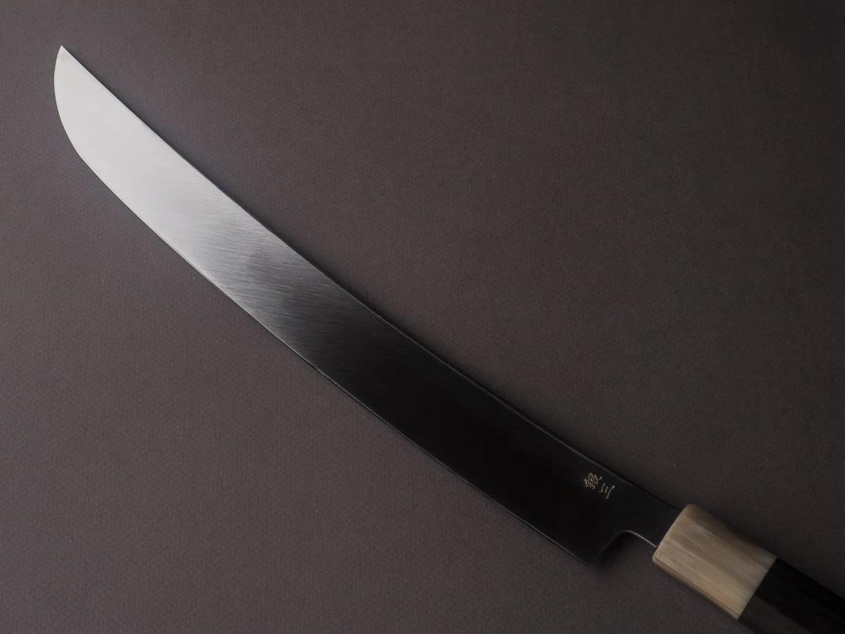 Hitohira - Kikuchiyo x Mosuke - Silver #3 - 330mm Sakimaru Yanagiba w/ Sori - Taihei Ebony Handle - Image 3