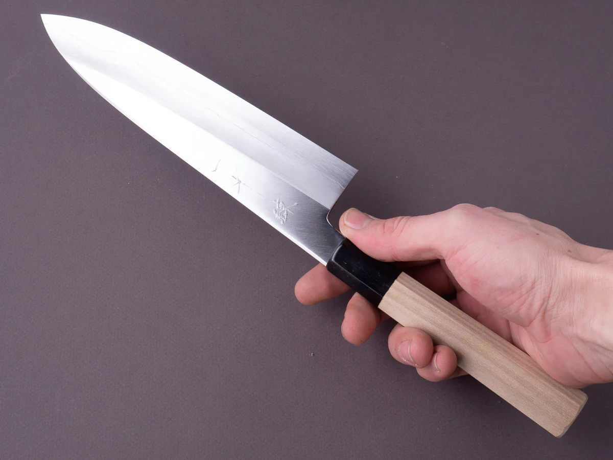 Hitohira - Kikuchiyo x Ren - Silver #3 - 210mm Gyuto - Magnolia Handle - Image 5