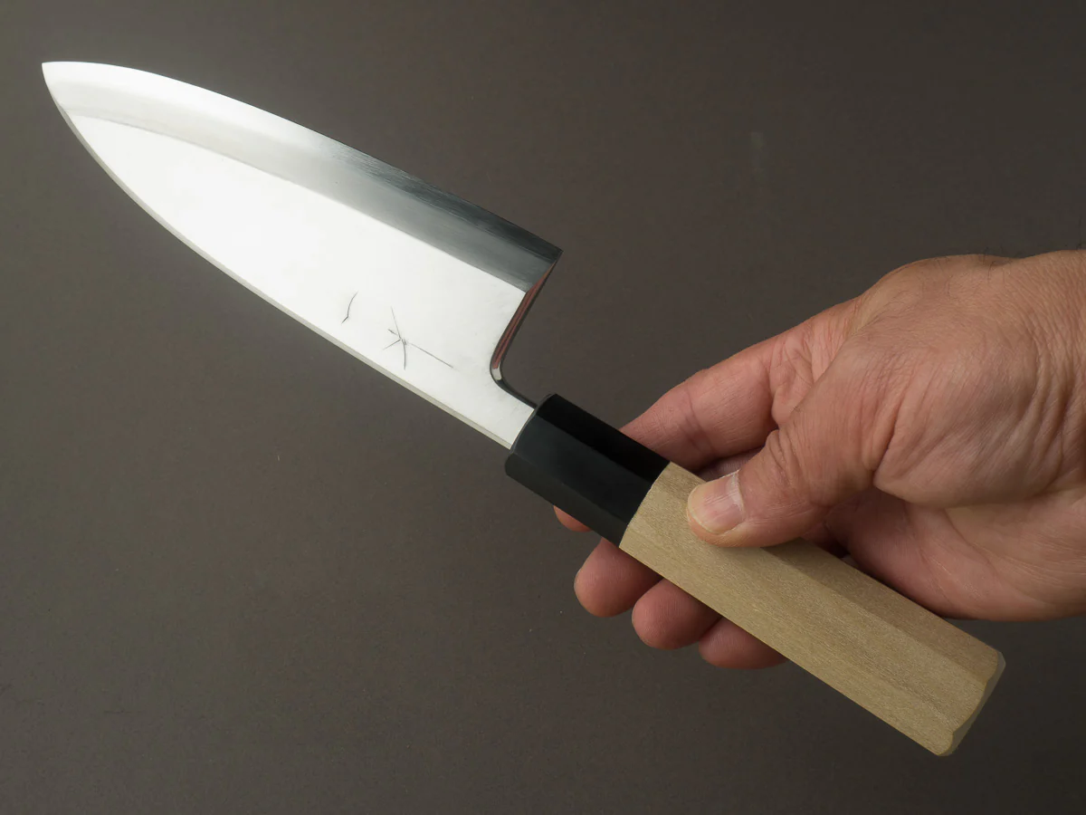 Hitohira - Kikuchiyo x Rikichi - Ginsan - Deba - 150mm - Ho Wood Handle - Saya - Image 6