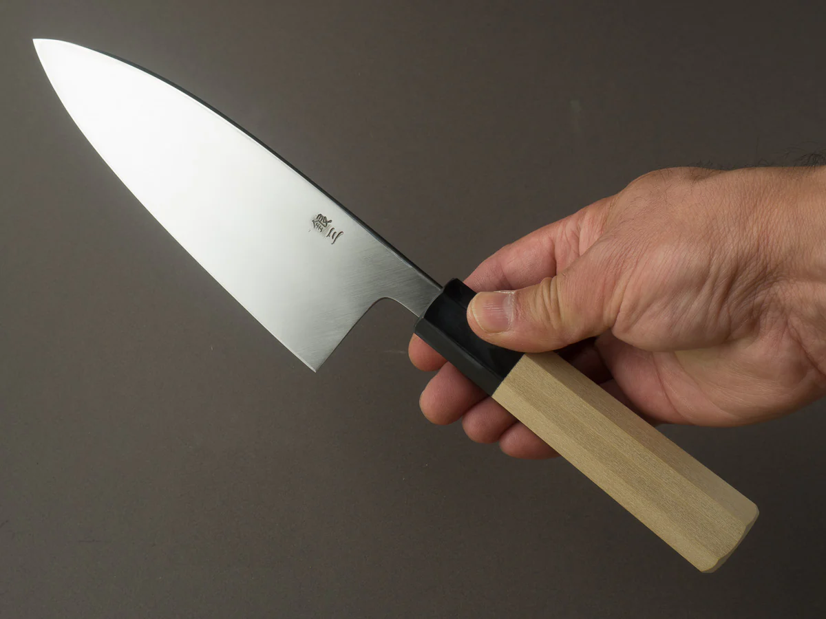 Hitohira - Kikuchiyo x Rikichi - Ginsan - Deba - 150mm - Ho Wood Handle - Saya - Image 7