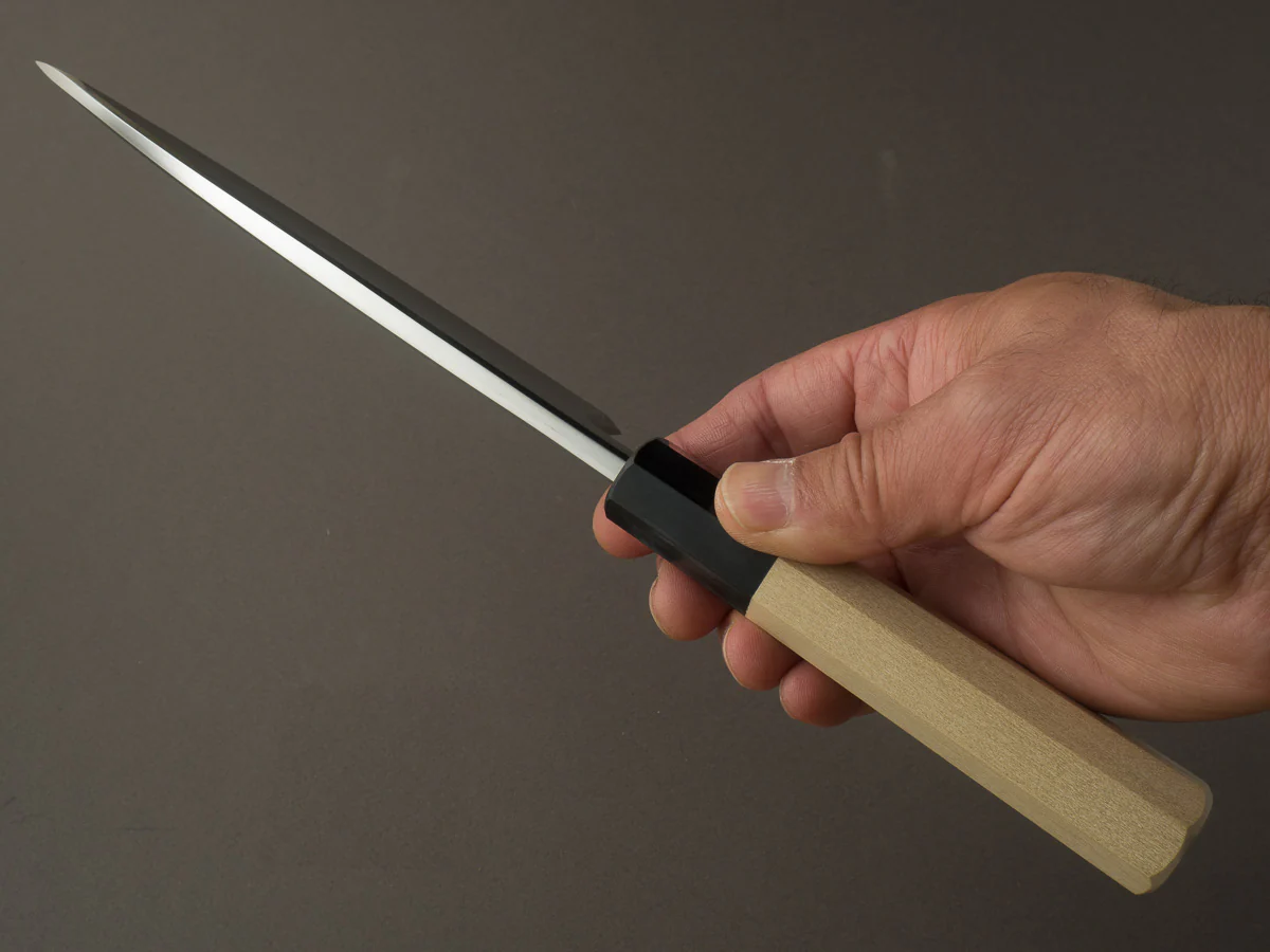 Hitohira - Kikuchiyo x Rikichi - Ginsan - Deba - 150mm - Ho Wood Handle - Saya - Image 8