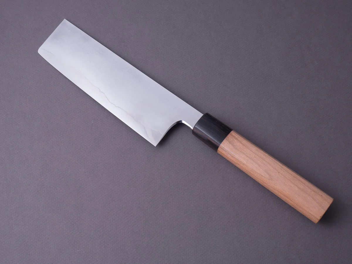 Hitohira - Kikuchiyo x Yohei - Ginsan Kasumi - 180mm Nakiri - Cherry Wood Handle - Image 5