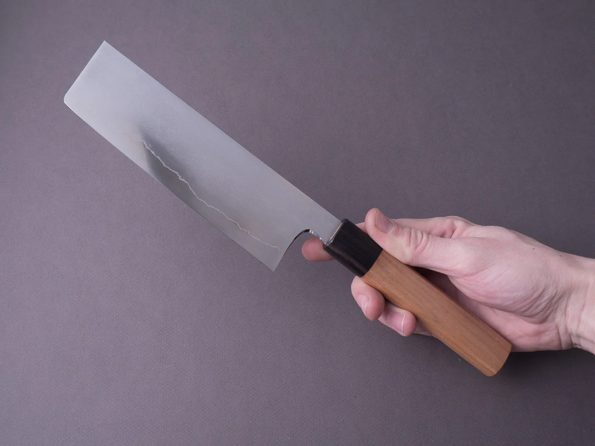 Hitohira - Kikuchiyo x Yohei - Ginsan Kasumi - 180mm Nakiri - Cherry Wood Handle - Image 9
