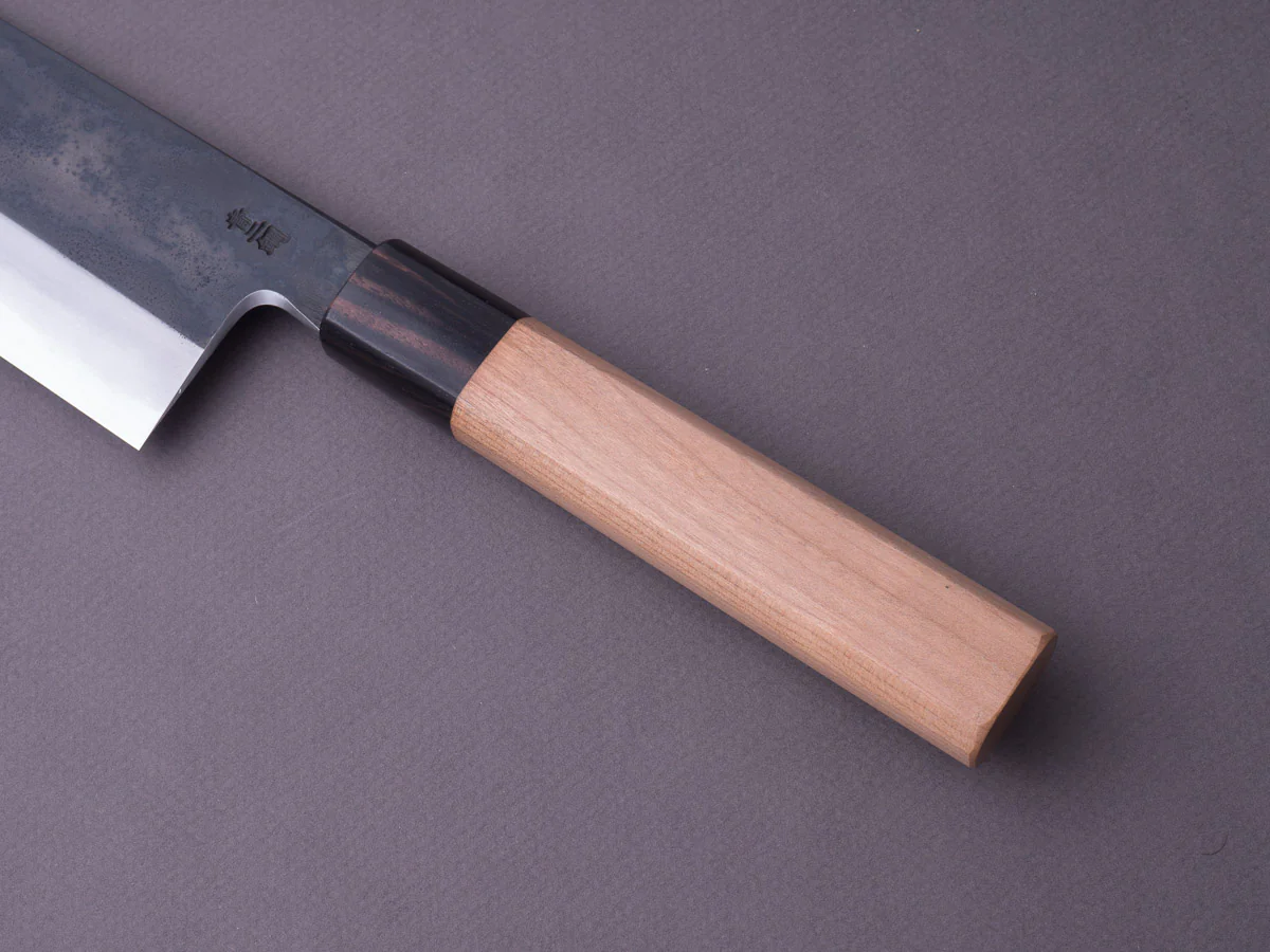 Hitohira - Kikychiyo x Kyuzo - Blue #2 - Kurouchi - 180mm Nakiri - Cherry Handle - Image 8