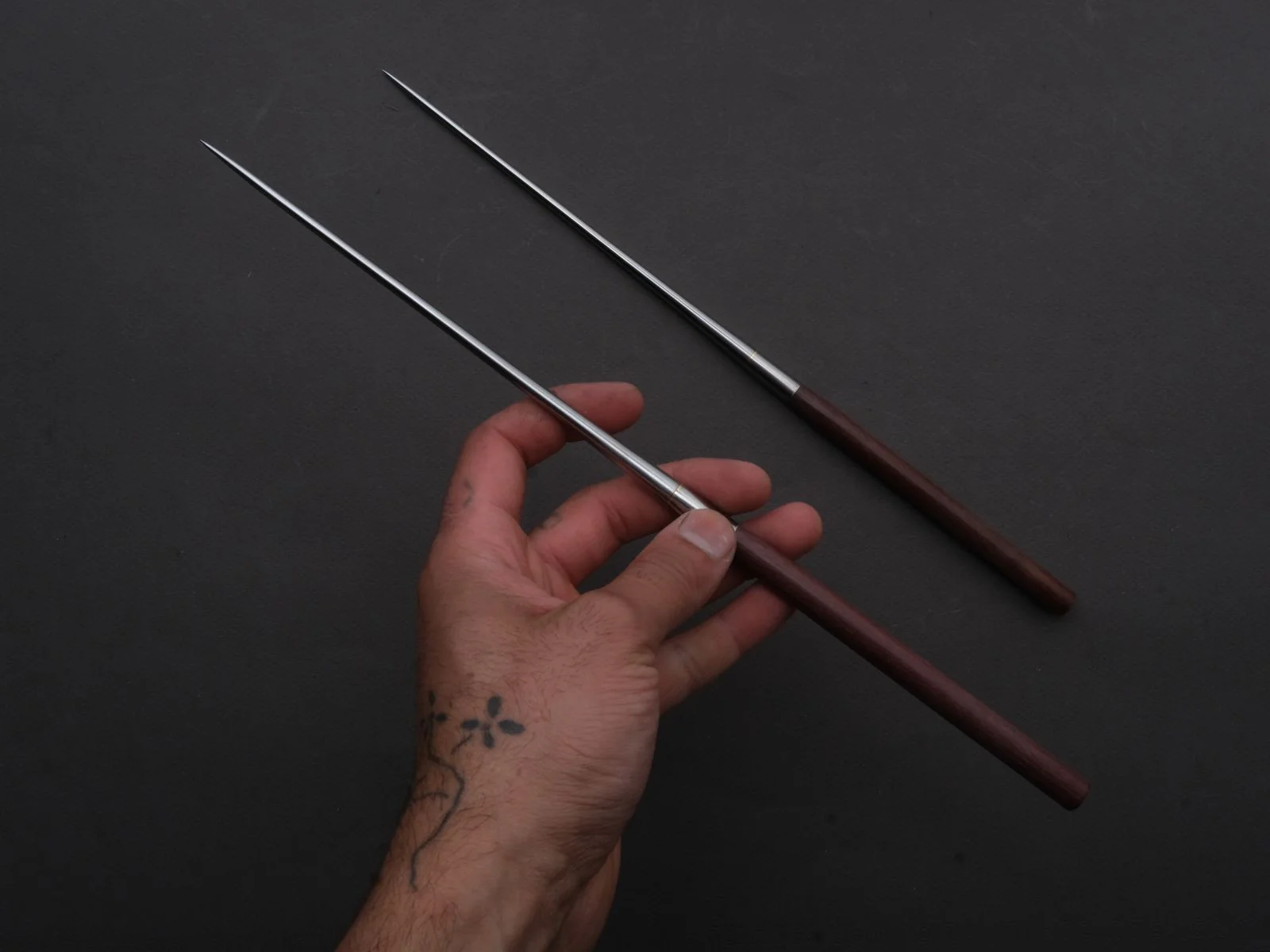 Hitohira - Moribashi Plating Chopsticks - 135mm - Purple Wood - Rounded - Image 4